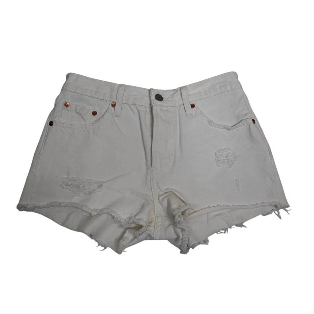 Levi's 501 Women's 25 Button Fly Denim White Shorts